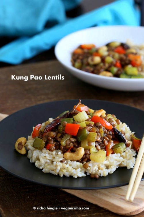Kung pao lentils